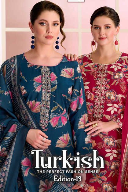 Alok Turkish Vol 13 Viscose Salwar Suit Catalog 6 Pcs