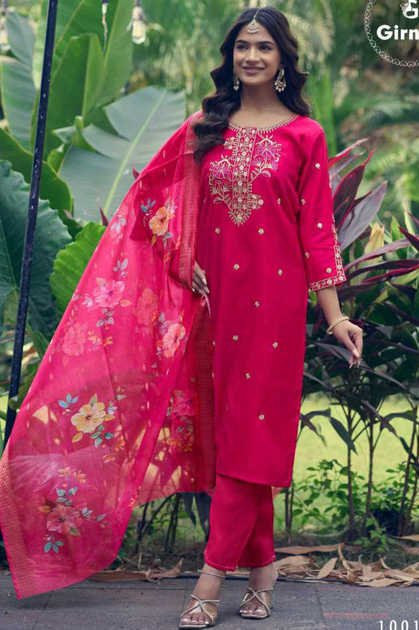 Girnar Dhvani Vol 1 Kurti with Dupatta Bottom Silk Catalog 8 Pcs