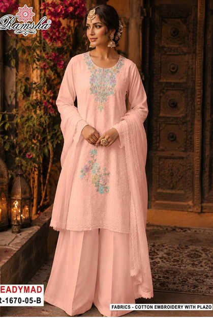 Ramsha R 1670-05 NX Cotton Readymade Salwar Suit Catalog 4 Pcs