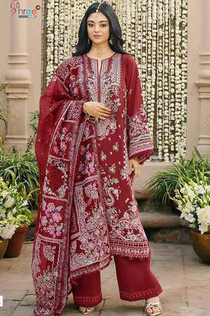 Shree Fabs Kahf Premium Luxury Lawn Collection Vol 3 Chiffon Cotton Salwar Suit Catalog 6 Pcs