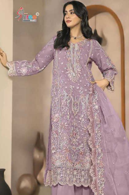 Shree Fabs SF 5541 Color Chiffon Salwar Suit Catalog 4 Pcs